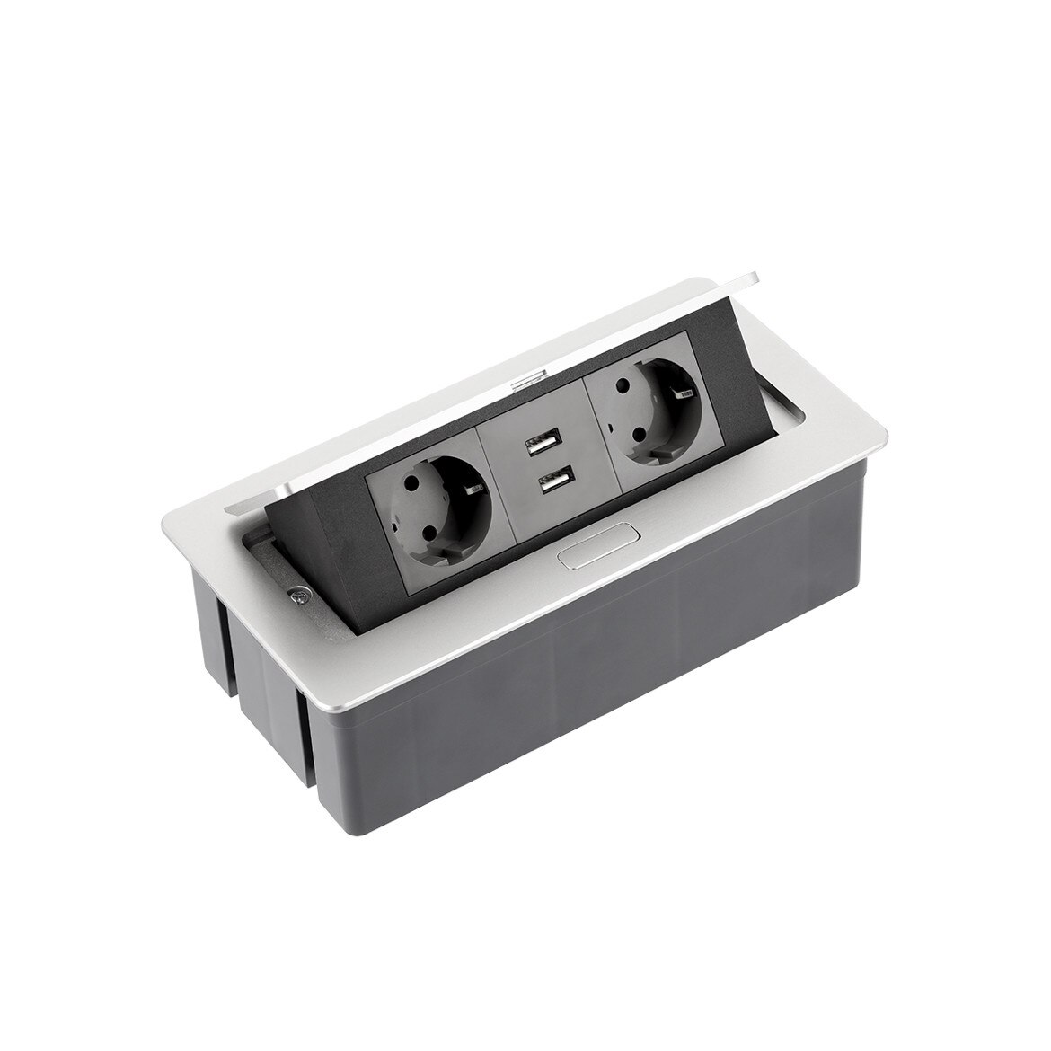 Sistem de Prize SOFT , 3xSchuko + 2xUSB 2.1A, 220-240V AC, 50/60 Hz , IP20, cablu de 1.5 m, aluminiu