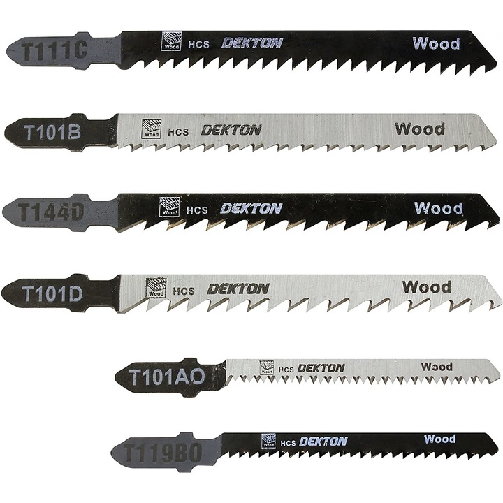 Set 10 lame pentru fierastrau pendular, lemn si plastic, Dekton, DT80925