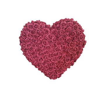 Inima din trandafiri de spuma, grena, 40 cm Inima din trandafiri de spuma, grena, 40 cm