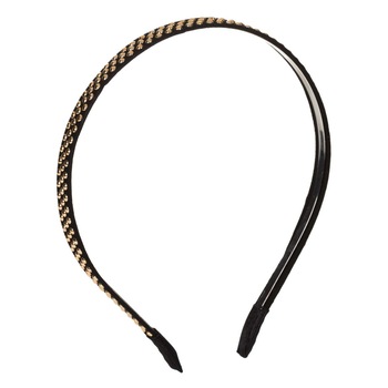 Cordeluta pentru par, Zola®, neagra cu buline aurii Cordeluta pentru par, Zola®, neagra cu buline aurii