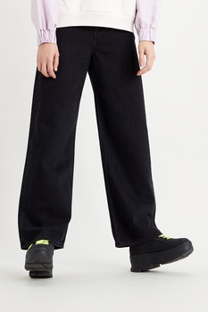 Levi's, Blugi cu croiala ampla si talie inalta, Negru, W25-L31 Levi's, Blugi cu croiala ampla si talie inalta, Negru, W25-L31