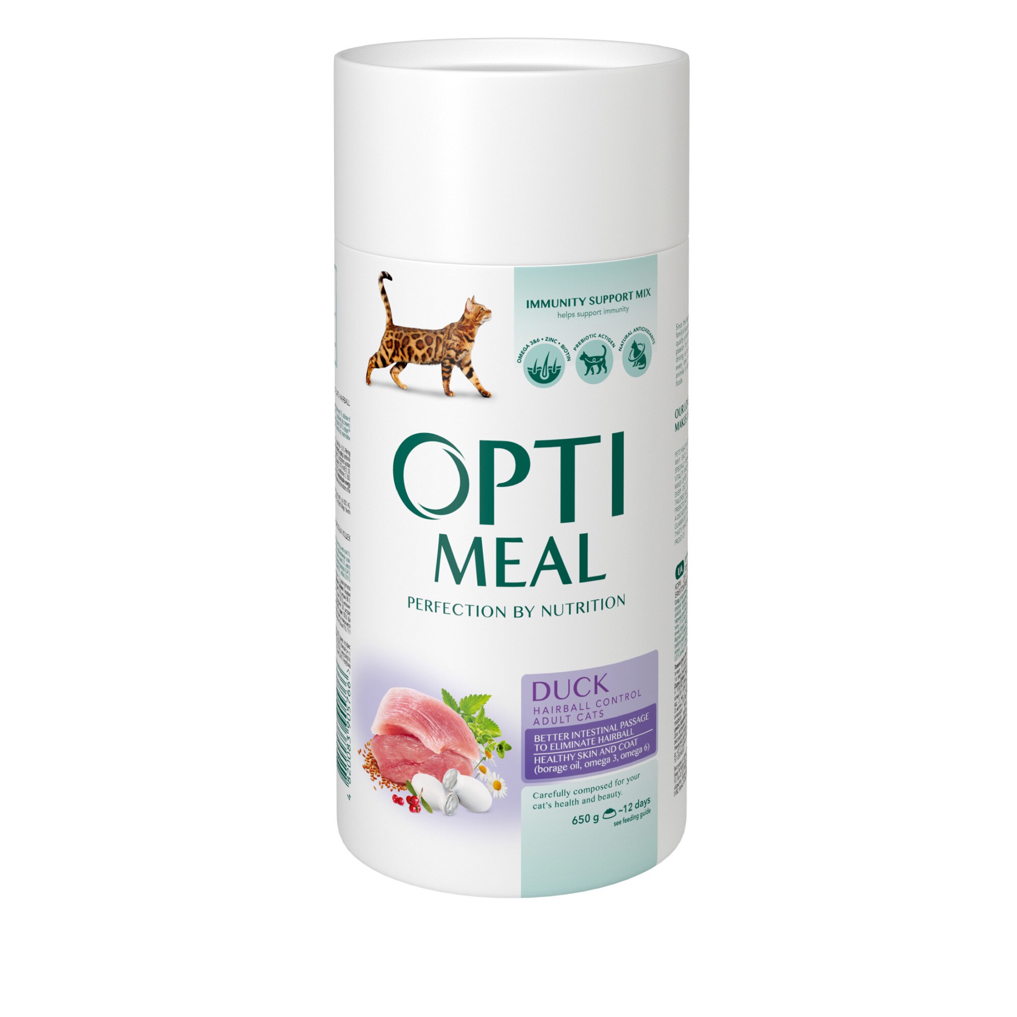 Hrana uscata pisici Eliminare Ghemotoace, Optimeal, cu Rata, 0.650 kg