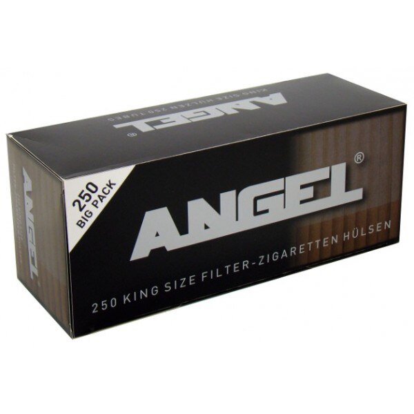 Tuburi tigari Angel pentru injectat tutun, dimensiune standard, tuburi cu filtru maro, 250 bucati