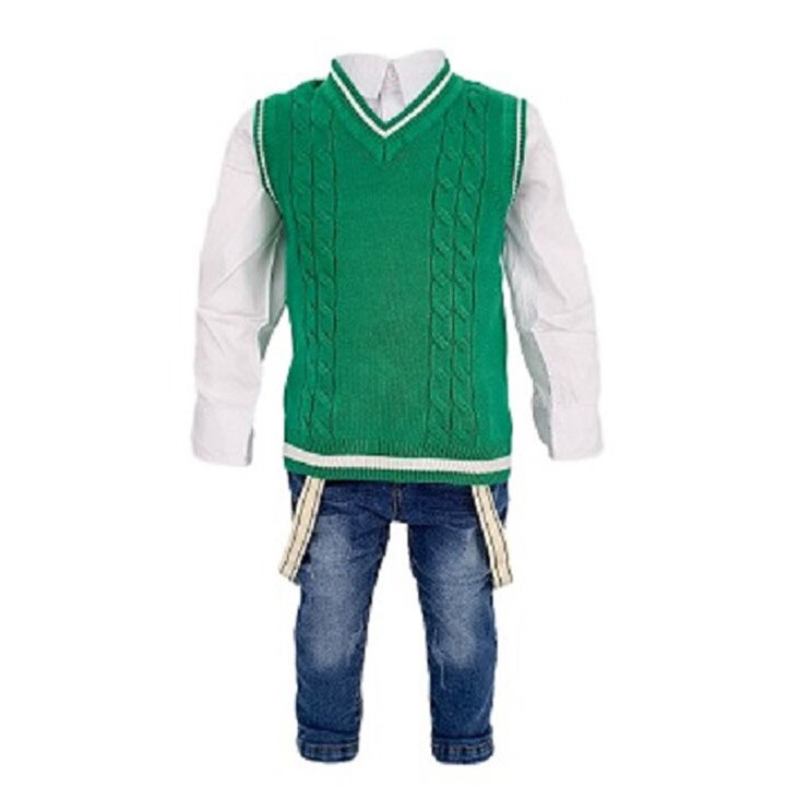 Compleu patru piese pentru baieti verde-albastru