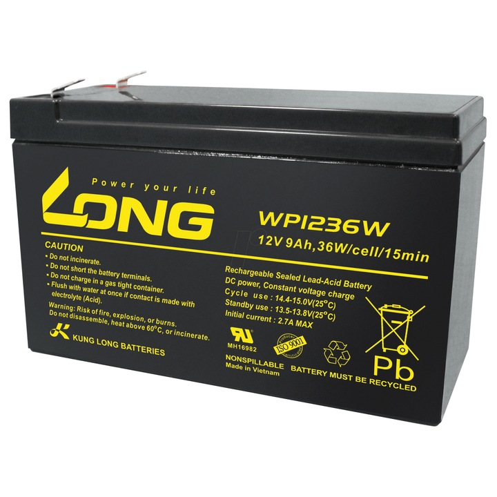 Оловна акумулаторна батерия Long WP1236W, 12V 9Ah