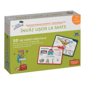Invat usor la mate - Clasa pregatitoare, clasa I, clasa a II a - 50 de harti mentale pentru a intelege cu usurinta numararea, calculul, geometria si unitatile de masura, Stéphanie Eleaume-Lachaud Invat usor la mate - Clasa pregatitoare, clasa I, clasa a II a - 50 de harti mentale pentru a intelege cu usurinta numararea, calculul, geometria si unitatile de masura, Stéphanie Eleaume-Lachaud