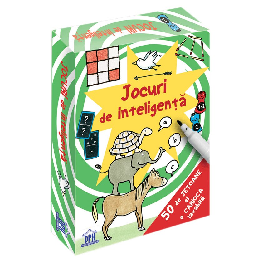 Jocuri de inteligenta - 50 de jetoane + carioca lavabila, Philip Kiefer