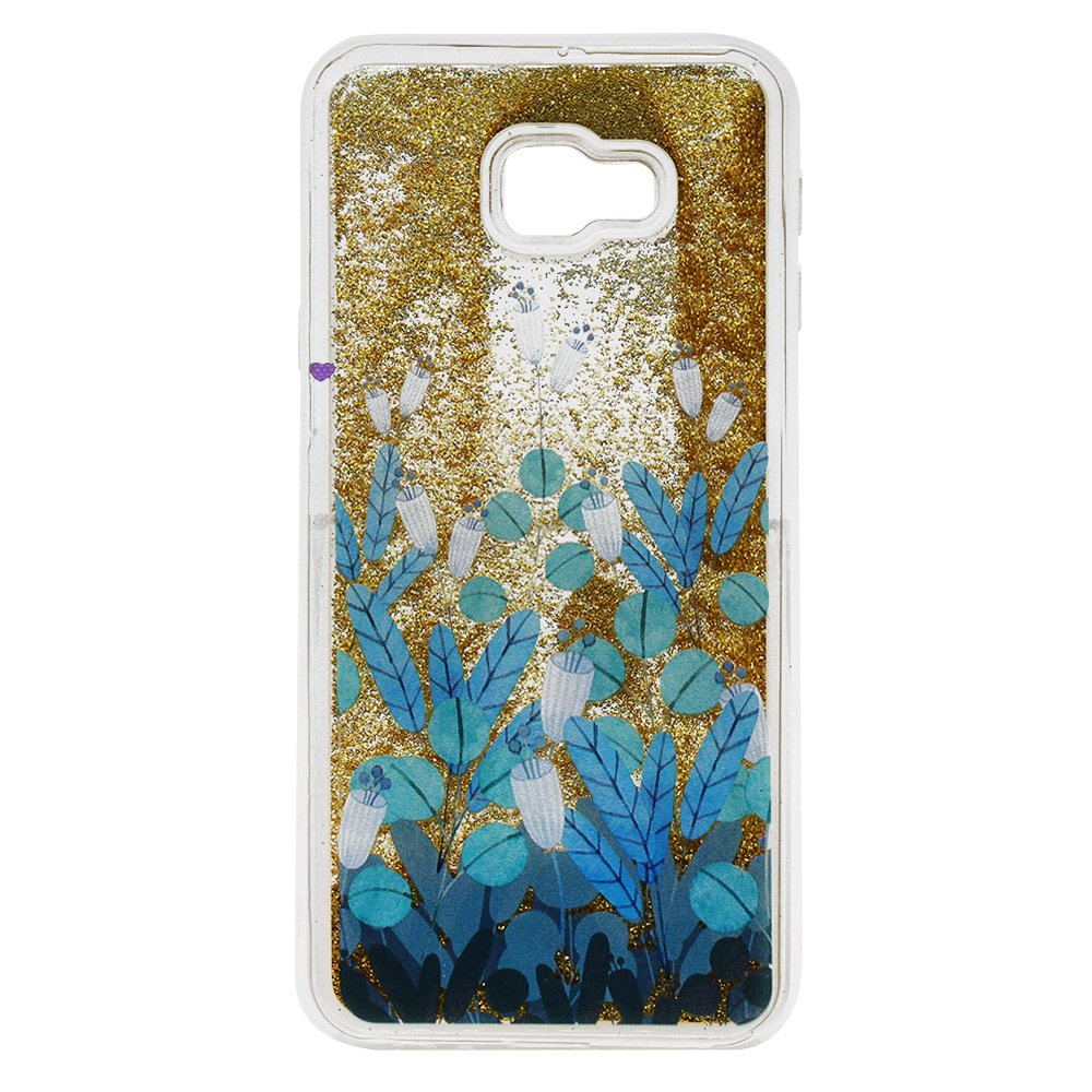 Carcasa Lemontti Liquid Sand pentru Samsung Galaxy J4 Plus, Blue Flowers