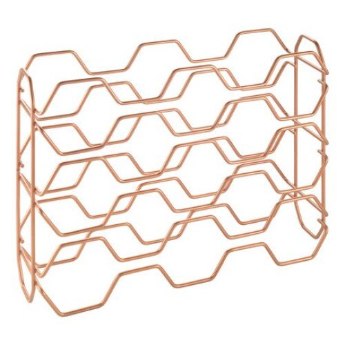 Suport, stativ pentru 15 sticle de vin, finisaj cupru