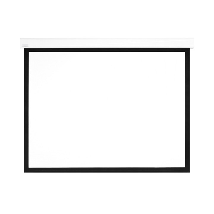 Ecran proiectie electric, perete/tavan, 300 x 168 cm, Multibrackets 0526, carcasa alba, cu bordura, Format 16:9