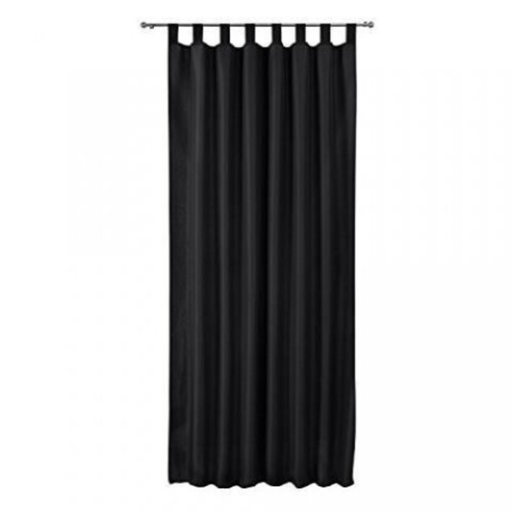 Perdea Oxford Beautissu, Bride, 140x245 cm, Negru