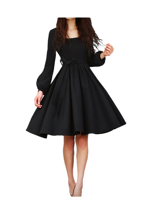 Рокля Eviza, Разкроена , Трико, Черна