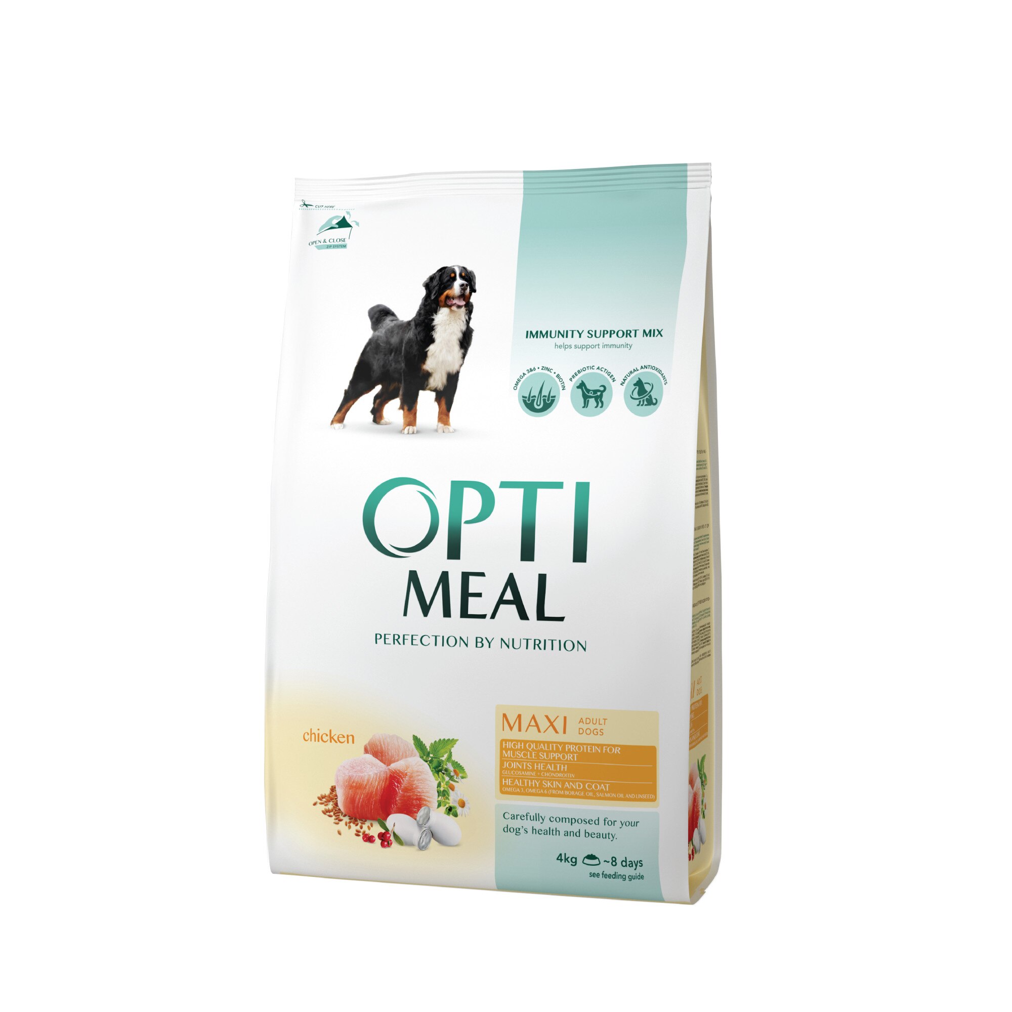 Hrana uscata pentru caini de talie mare, Optimeal, cu pui, 4kg