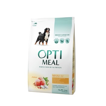Hrana uscata pentru caini de talie mare, Optimeal, cu pui, 4kg Hrana uscata pentru caini de talie mare, Optimeal, cu pui, 4kg