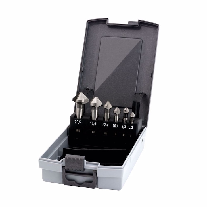 Set freze gaurit, DRILL, 6.3-20.5 mm, 6 piese, Argintiu