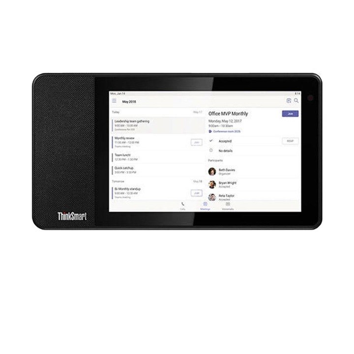 Tableta Lenovo ThinkSmart View, 8" HD IPS, 10-point Multi-touch, Qualcomm Snapdragon 624 (8C, 8x A53, 1.8GHz), 2GB LPDDR3, 8GB eMMC, Wi-Fi, negru