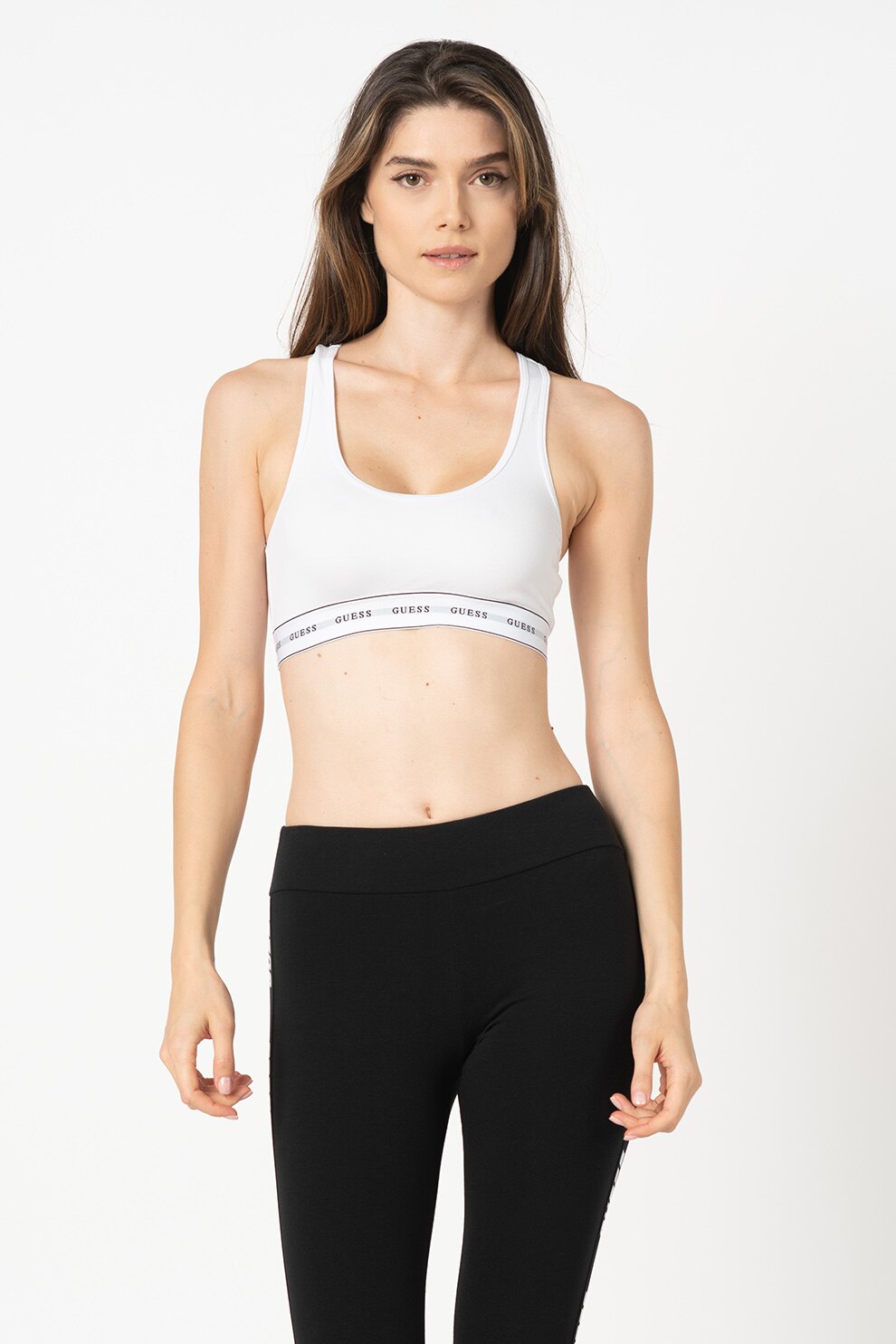 Guess, Bustiera cu banda logo, Alb