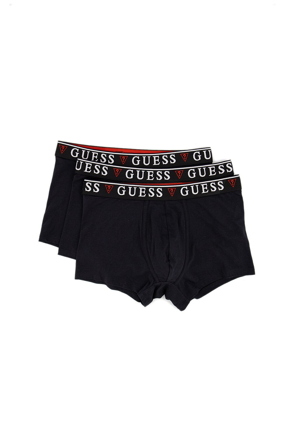 Guess, Set de boxeri cu banda logo in talie - 3 perechi, Bleumarin inchis/Negru/Alb
