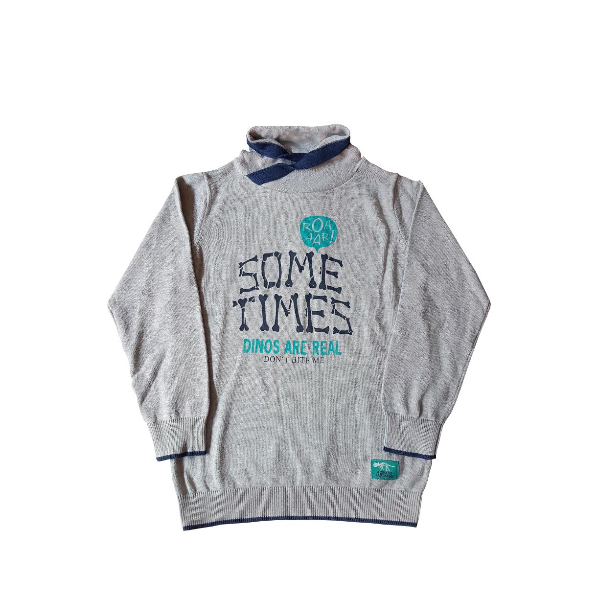 Pulover cu imprimeu baieti, Blue Seven,gri, marimea 122 cm, varsta 6-7 ani