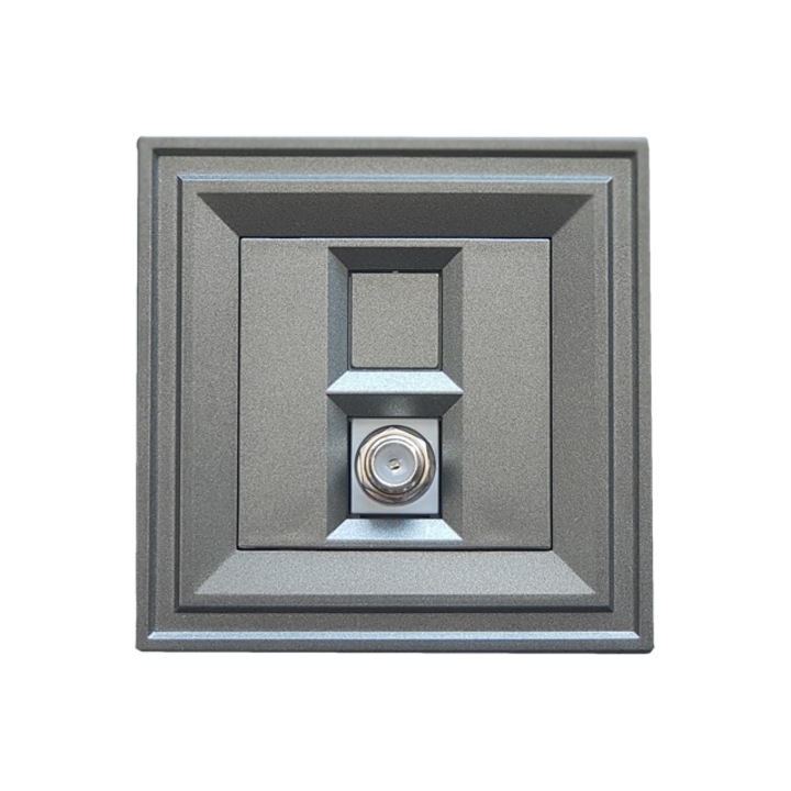 Телевизионна розетка LB Light Classic F-connector, Черен Графит