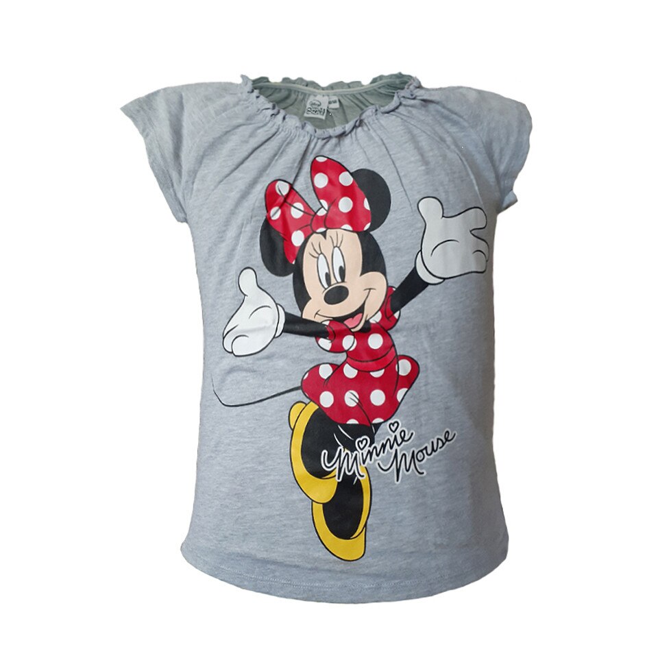 Tricou fete Disney Minnie Mouse, gri, marimea 140-146 cm