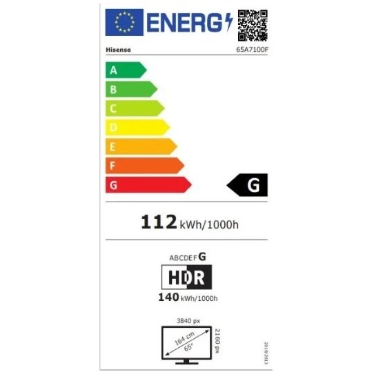 Televizor LED Hisense 163 cm 65A7100F, Smart Tv, Ultra HD 4K
