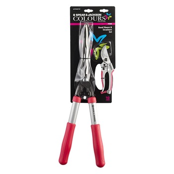 Set cadou cu doua foarfeci, pentru gard viu si gradinarit tip bypass, manere roz, Spear & Jackson Colours Set cadou cu doua foarfeci, pentru gard viu si gradinarit tip bypass, manere roz, Spear & Jackson Colours