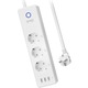 Prelungitor inteligent Gosund P1, Wireless, 3 prize, 3xUSB, 15W, 3A, intrerupator, 1.5 m, compatibil Alexa si Google Assistant, Android/iOS