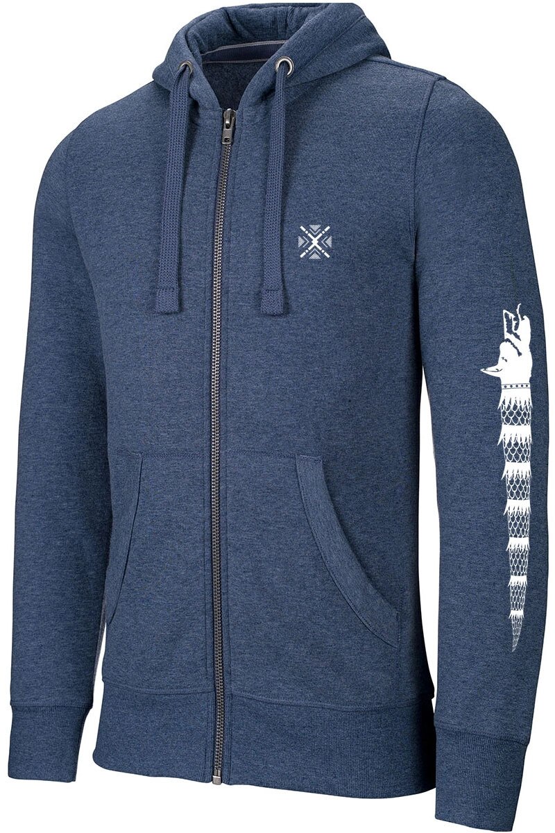 Hanorac Lupul Dacic - fermoar ColorEscu, Albastru denim