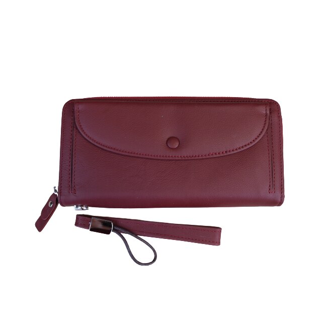 Portofel dama, din piele naturala, Hassion, Model MS-22 Date Red