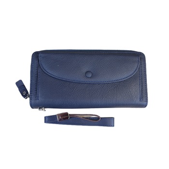 Portofel dama, din piele naturala, Hassion, Model MS-22 Blue Portofel dama, din piele naturala, Hassion, Model MS-22 Blue