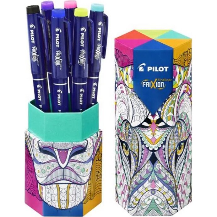 Set 6 bucati finelinere Pilot Frixion, etui carton