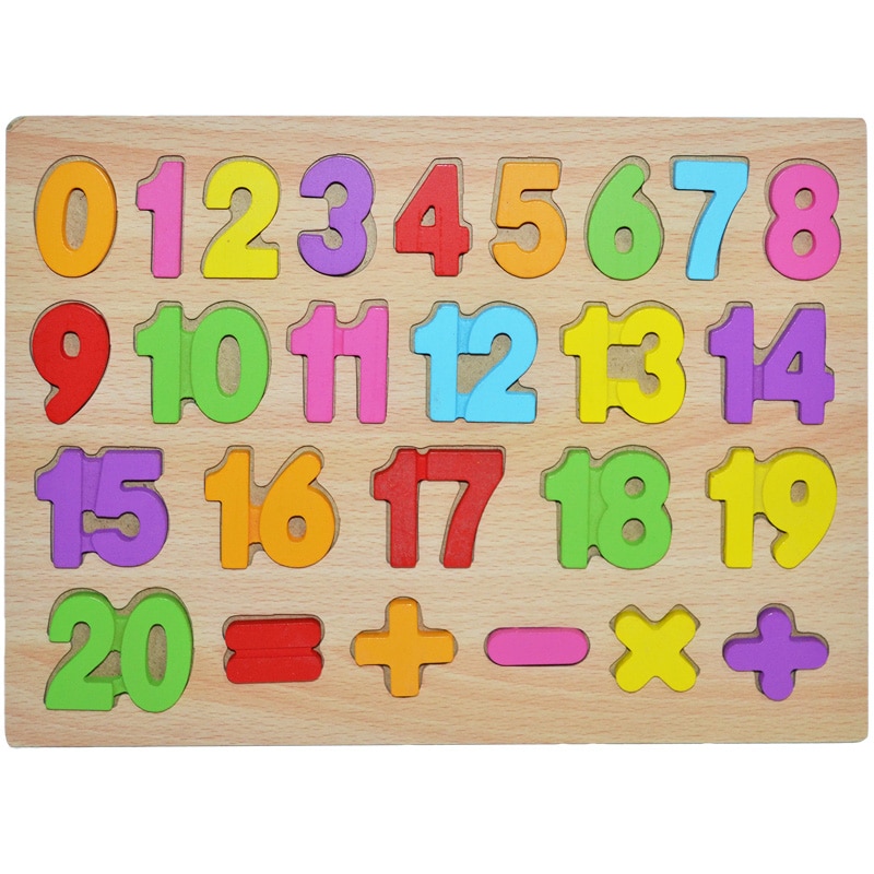 Puzzle lemn, incastru, numere