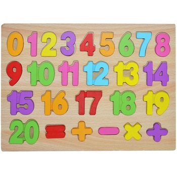 Puzzle lemn, incastru, numere Puzzle lemn, incastru, numere