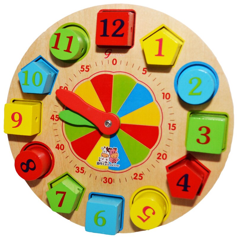 Puzzle educativ, din lemn, ceas