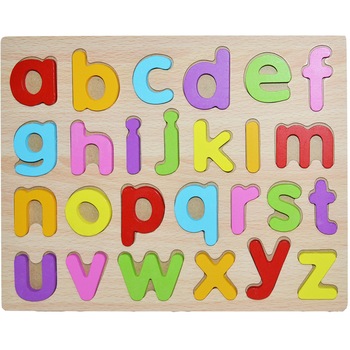 Puzzle lemn, incastru, litere minuscule Puzzle lemn, incastru, litere minuscule