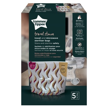 Set 5 pungi universal Tommee Tippee pentru sterilizarea biberoanelor la microunde Set 5 pungi universal Tommee Tippee pentru sterilizarea biberoanelor la microunde