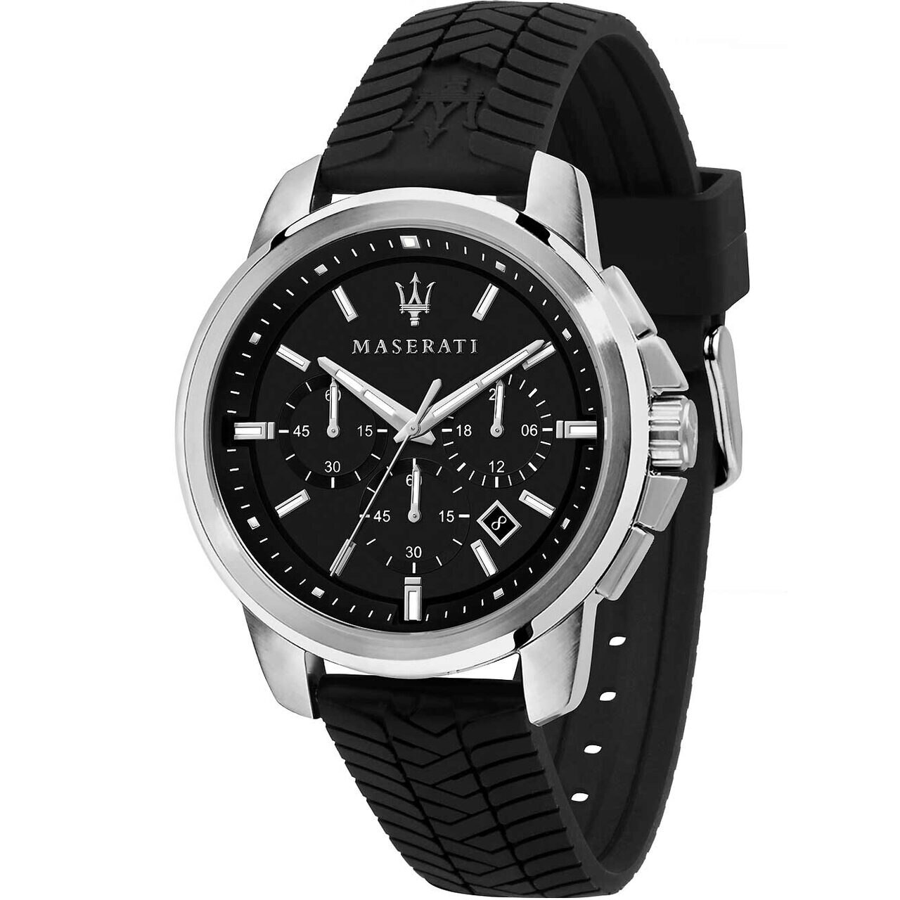 Ceas barbatesc Maserati R8871621014, Quartz, 44mm, 5ATM, Argintiu