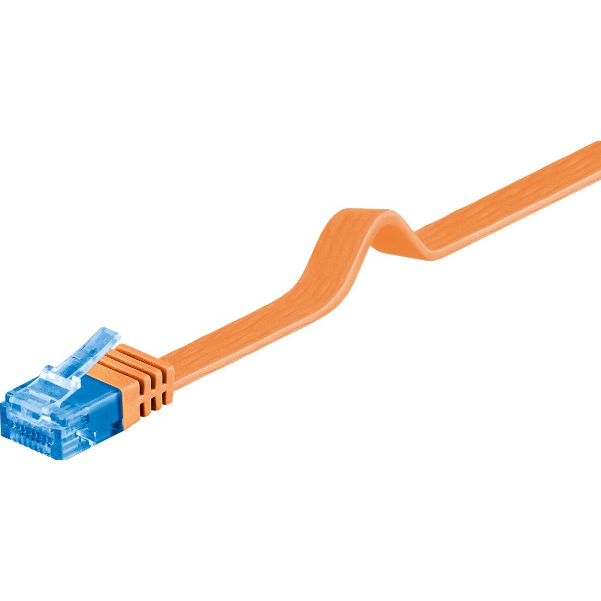 Cablu de retea Cat 6A UTP plat, 7m, Cupru, Goobay, portocaliu