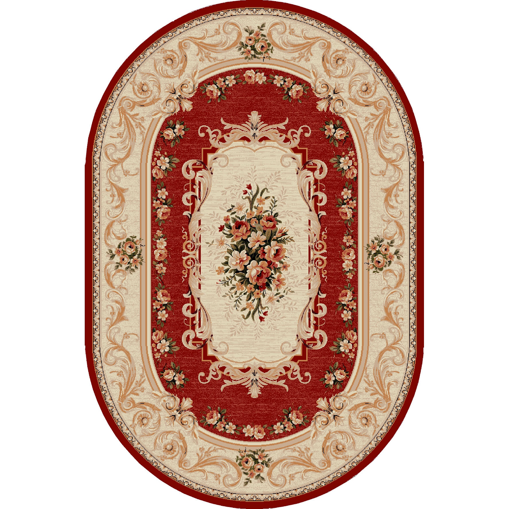 Covor Clasic, Lotos 535, Rosu, Oval, 60x110 cm, 1800 gr/mp