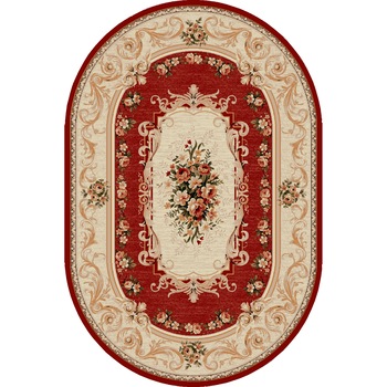 Covor Clasic, Lotos 535, Rosu, Oval, 60x110 cm, 1800 gr/mp Covor Clasic, Lotos 535, Rosu, Oval, 60x110 cm, 1800 gr/mp