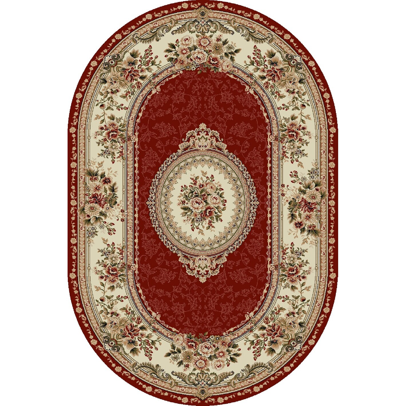 Covor Clasic, Lotos 571, Rosu, Oval, 200x300 cm, 1800 gr/mp