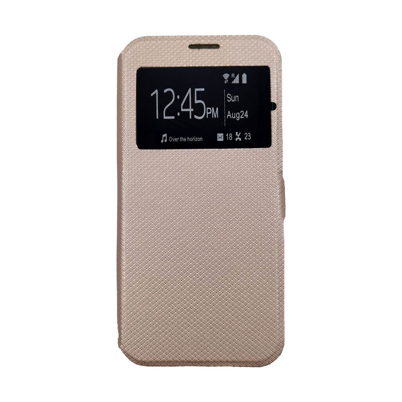 Husa Flip Carte Huawei Nova 5T model S-View cu Stand Telefon, Antisoc, Viceversa Auriu