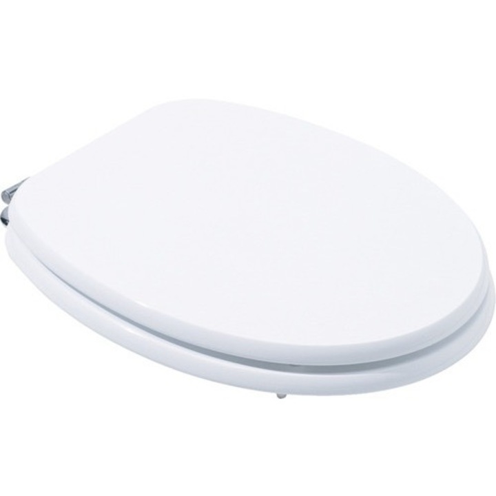Дървена тоалетна седалка, боядисана в бяло