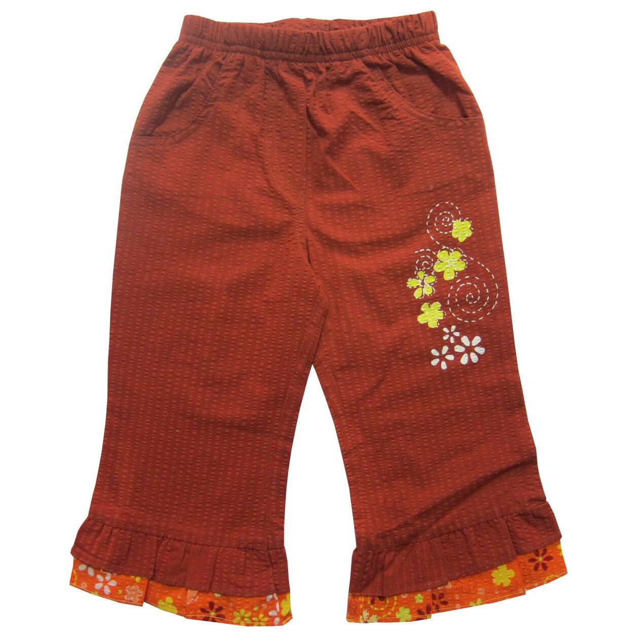 Pantaloni lungi fete, Primii Pasi, terminatii volanase, cu floricele, Grena