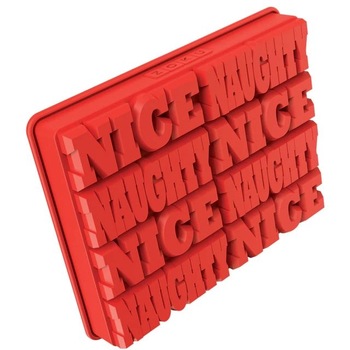 Forme cu mesaj pentru gheata, Zoku Naughty or Nice, ZK138, 2 matrite, silicon, nu contine BPA, rosu Forme cu mesaj pentru gheata, Zoku Naughty or Nice, ZK138, 2 matrite, silicon, nu contine BPA, rosu