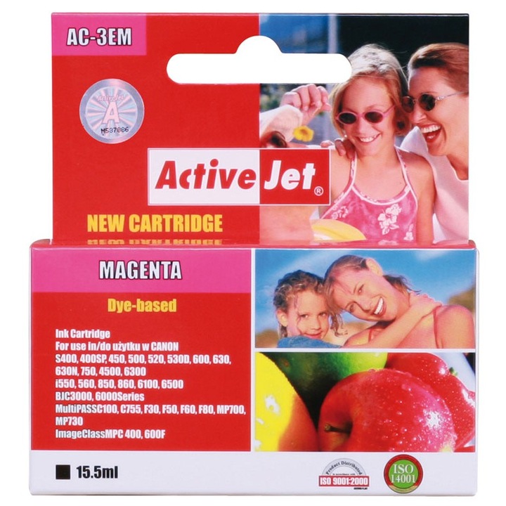 Kompatibilis tinatapatron, ActiveJet AC-3eM, Canon BCI-3eM, piros