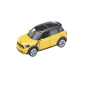 Macheta metalica Mini Countryman, galben, 7.3 cm, roti cauciuc, Siku Macheta metalica Mini Countryman, galben, 7.3 cm, roti cauciuc, Siku