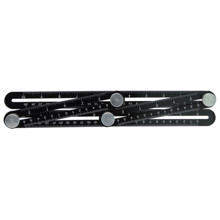 Top Master Pro Több ponton csúsztatható vonalzó, 4 könyök, 250x120 mm