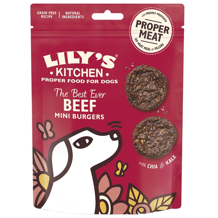 Recompense pentru caini Lily's Kitchen The Best Ever Beef Mini Burgers, 70g